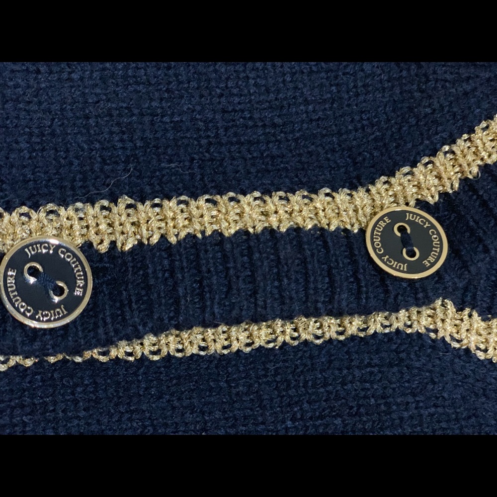Juicy Couture Navy and Gold Cardigan Sweater ❄️ - Picture 8 of 8